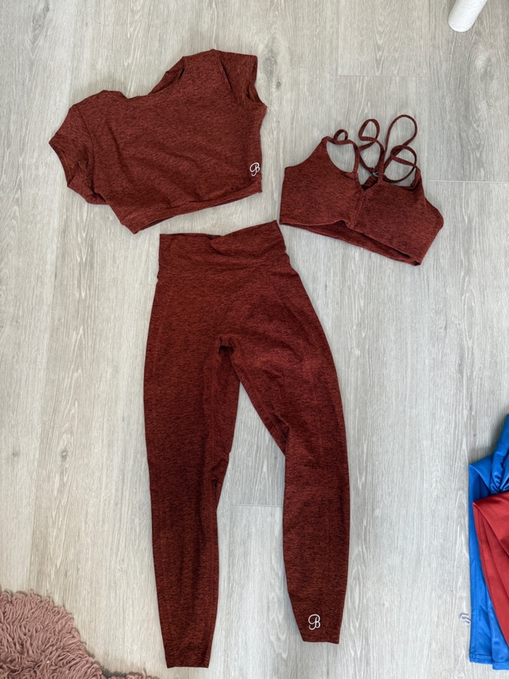 Bombshell Sportswear Burgundy Active 3-Piece Set